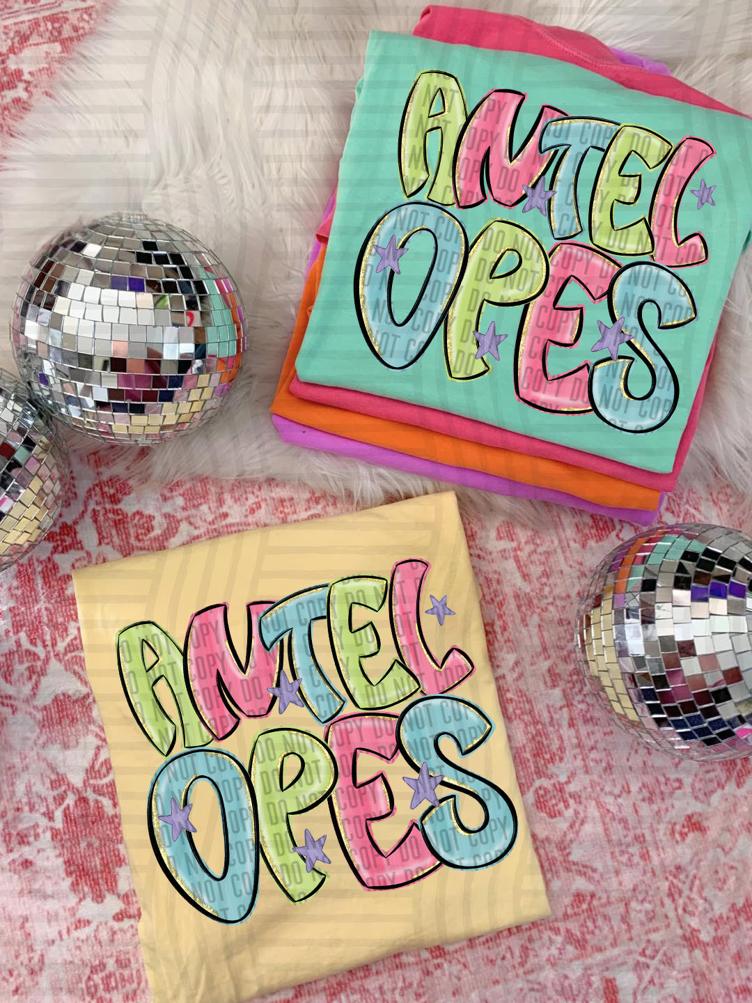 Glittery & Preppy Mascots DTF Print