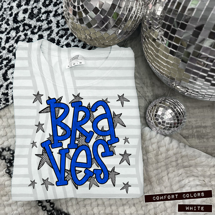 Blue Staggered DTF Print