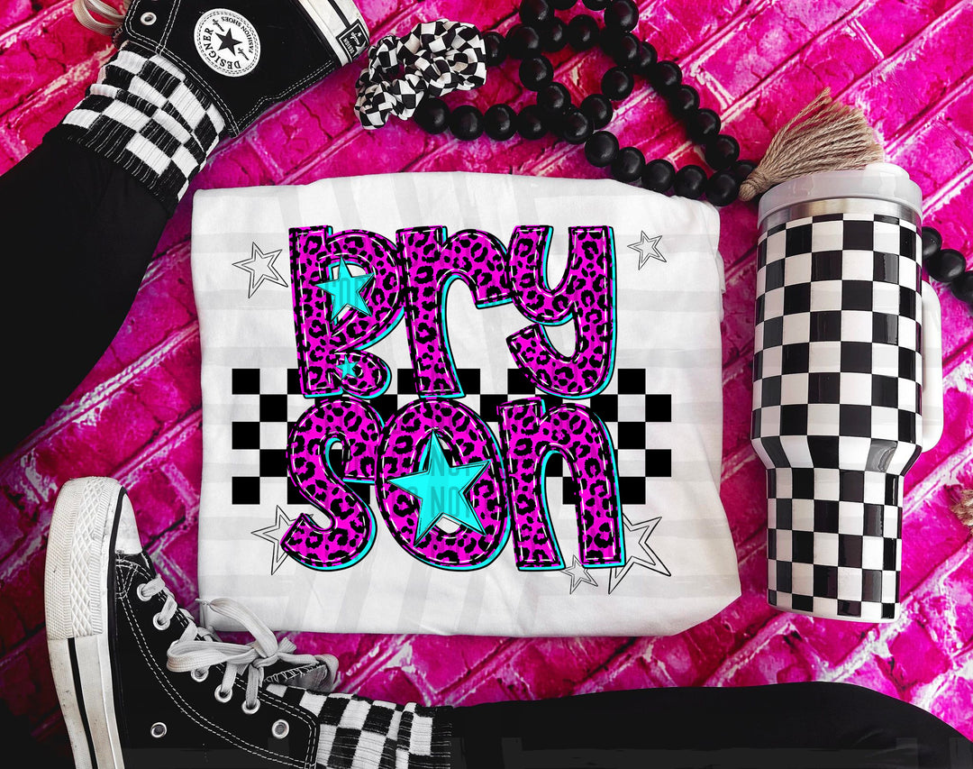 Pink Neon Leopard DTF Print