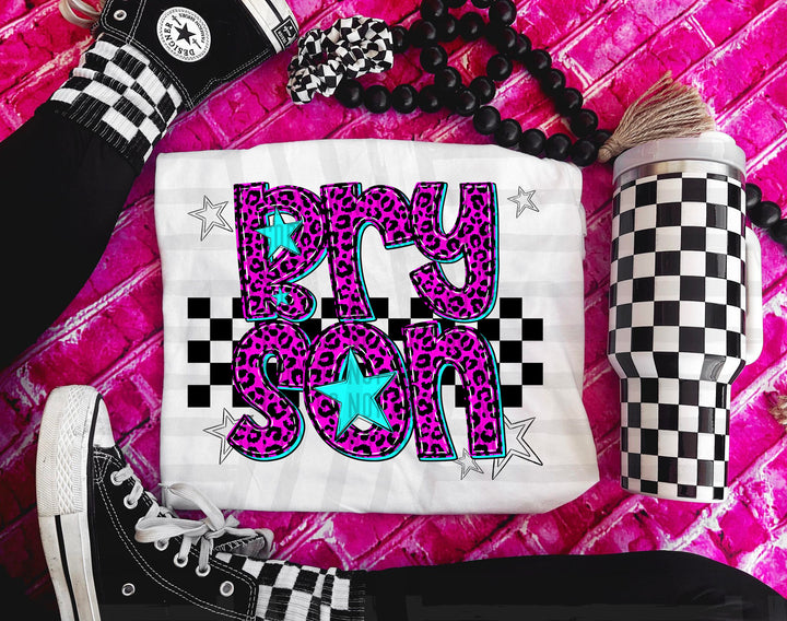 Pink Neon Leopard DTF Print