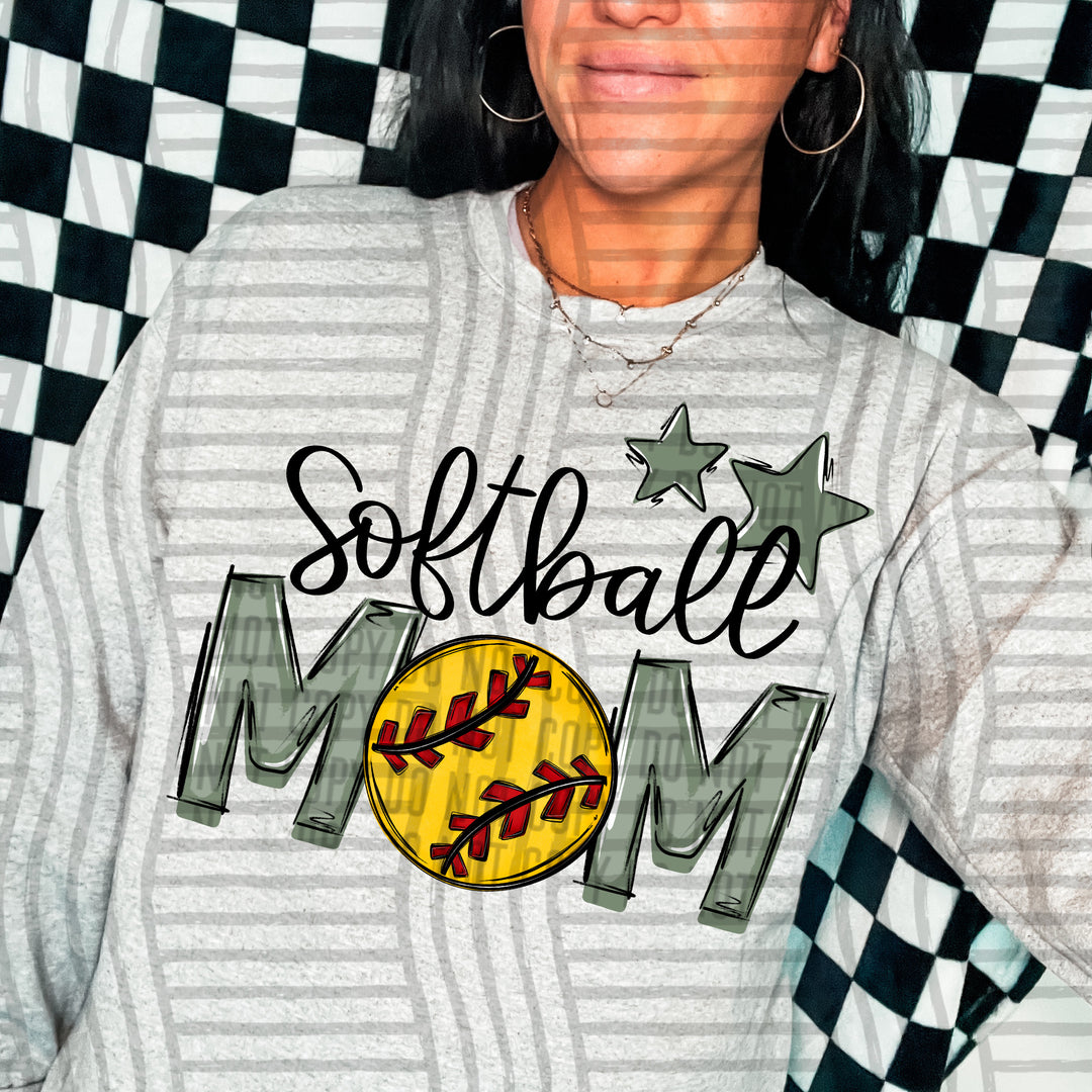 Sports Mom Softball DTF Print