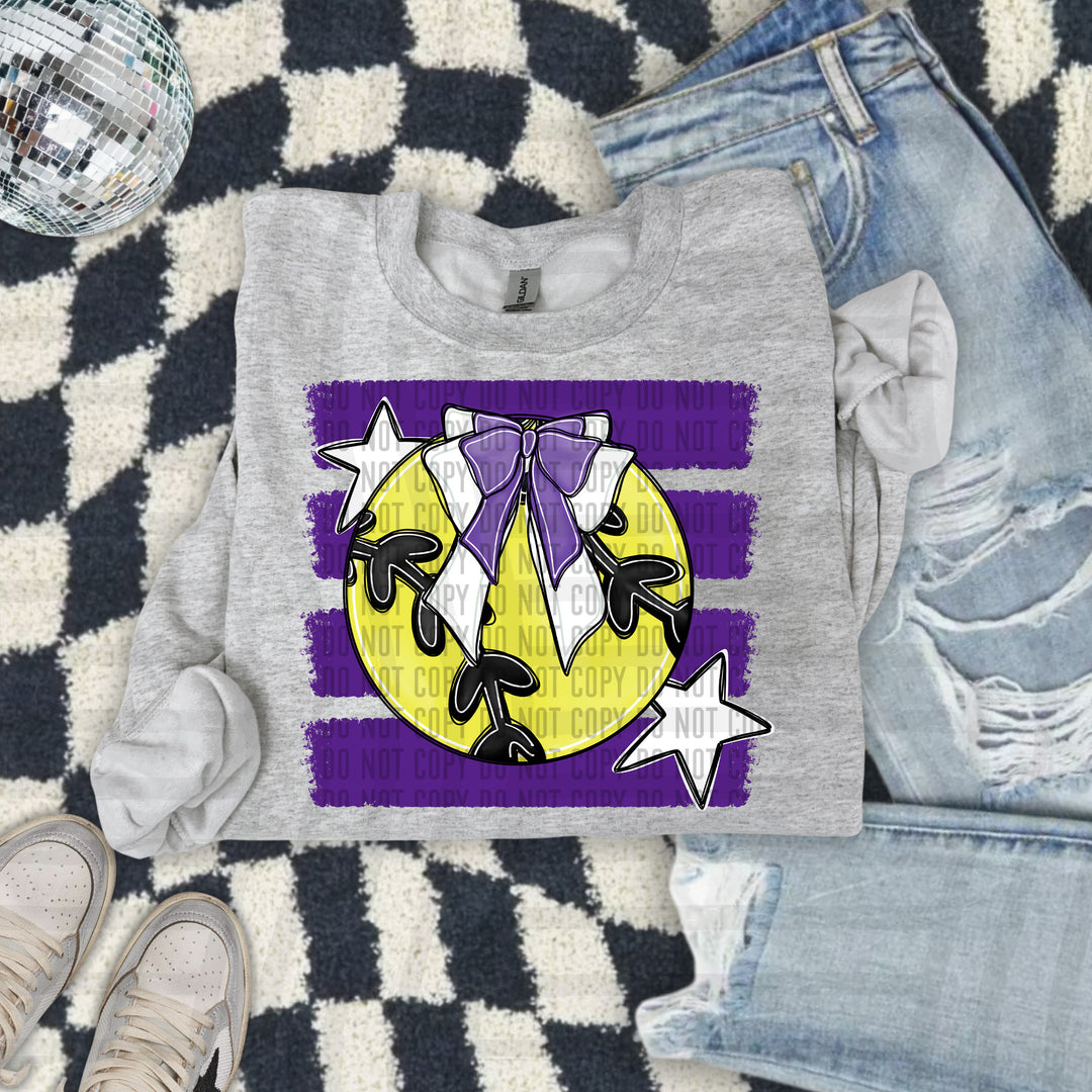 Softball Bow DTF Print