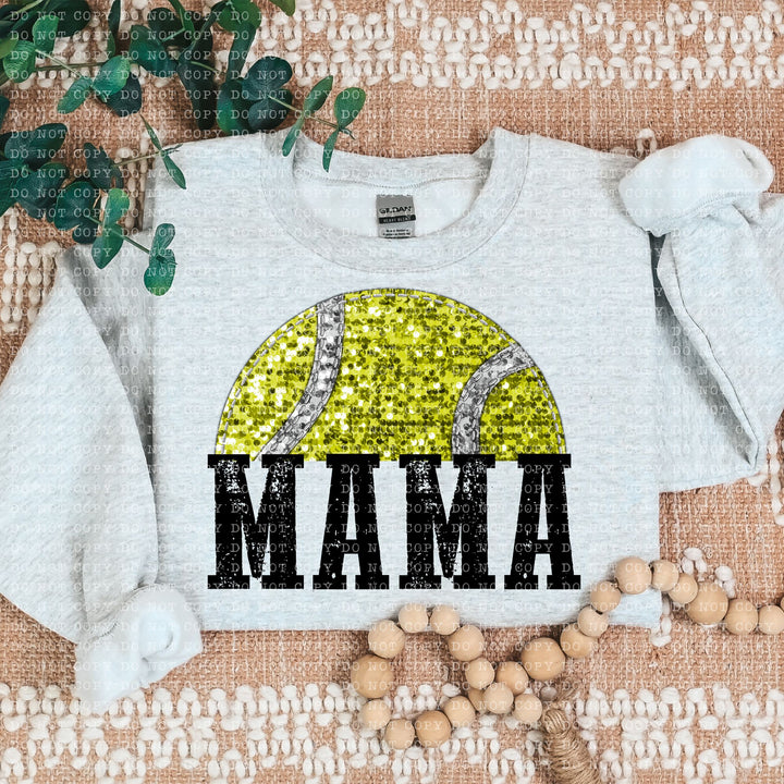 Sports Mama Faux Glitter DTF Print