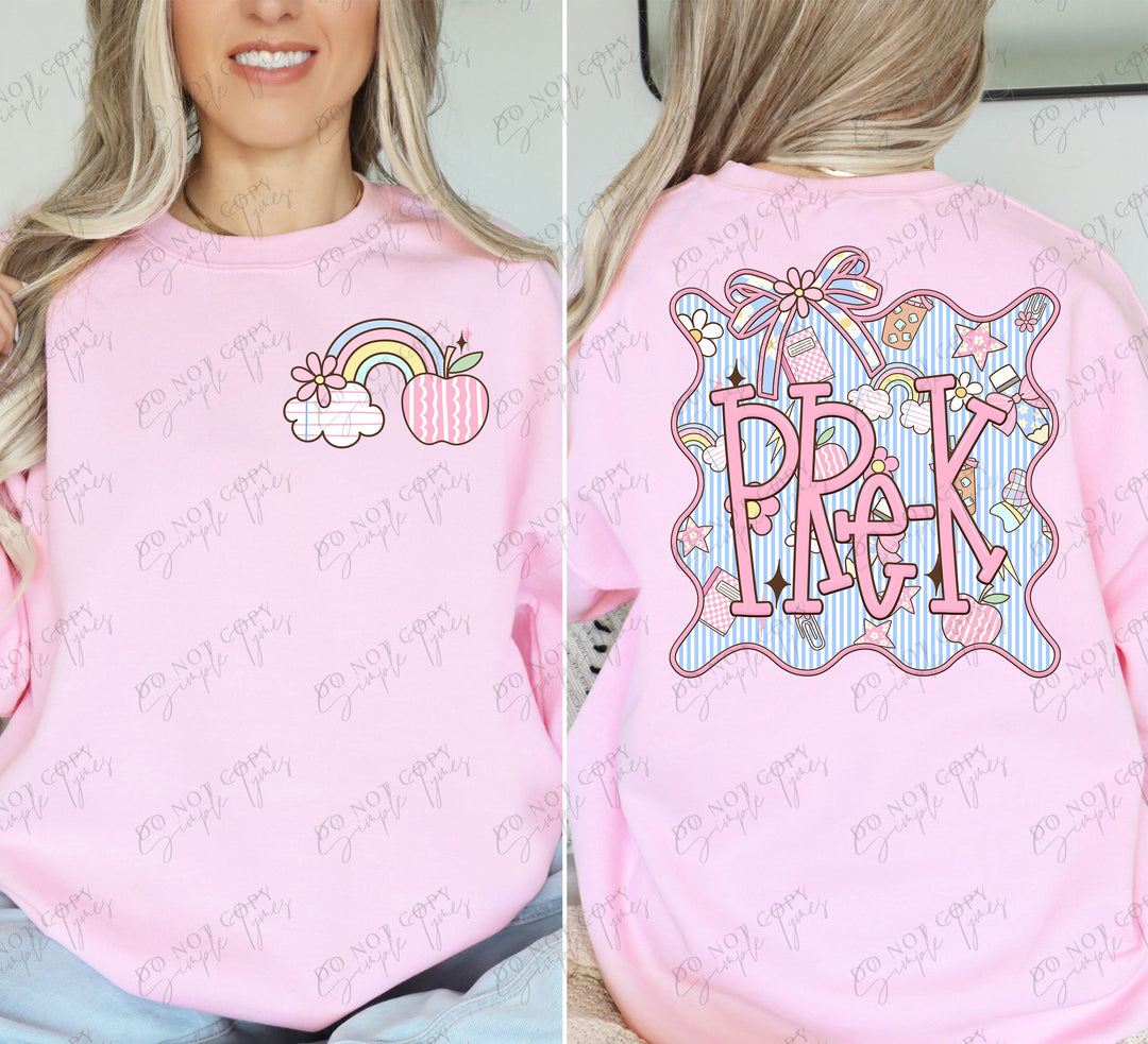 Seersucker Grade Frames Grade Levels Back Print ONLY DTF Print