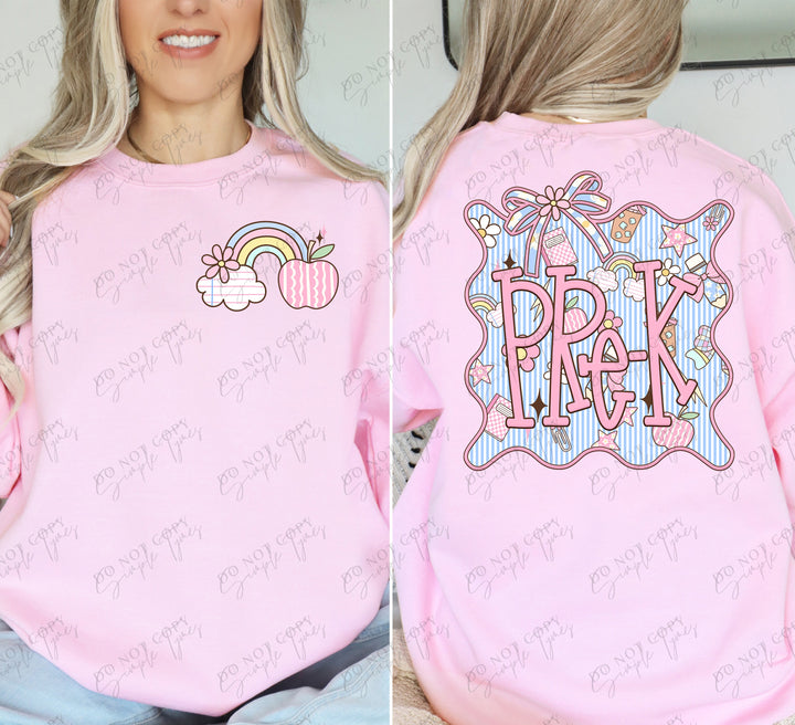 Seersucker Grade Frames Grade Levels Back Print ONLY DTF Print