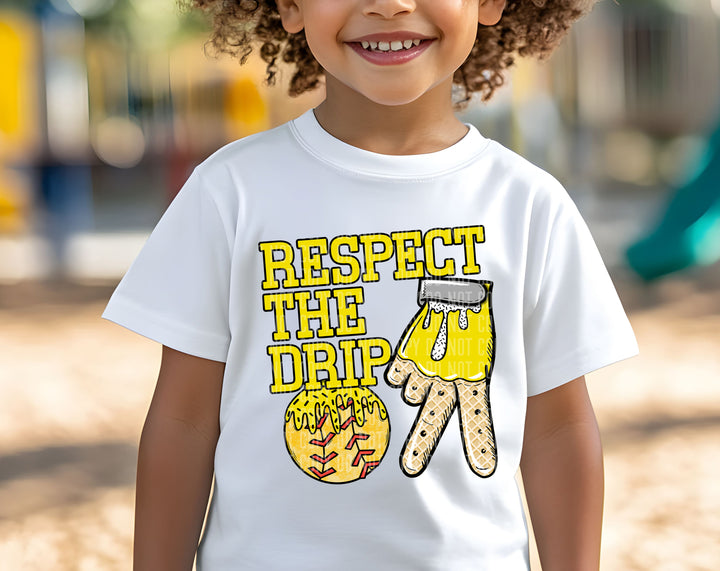 Softball Glove Drip DTF Print