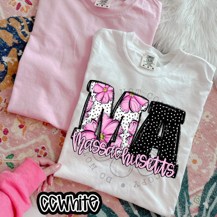 Pink Floral States DTF Print