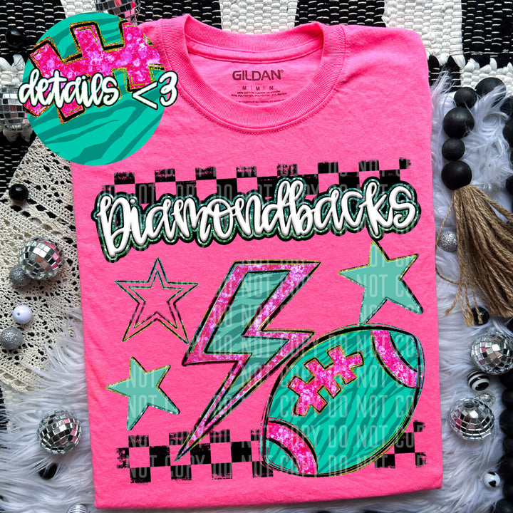 Rainbow Football Bolts DTF Print