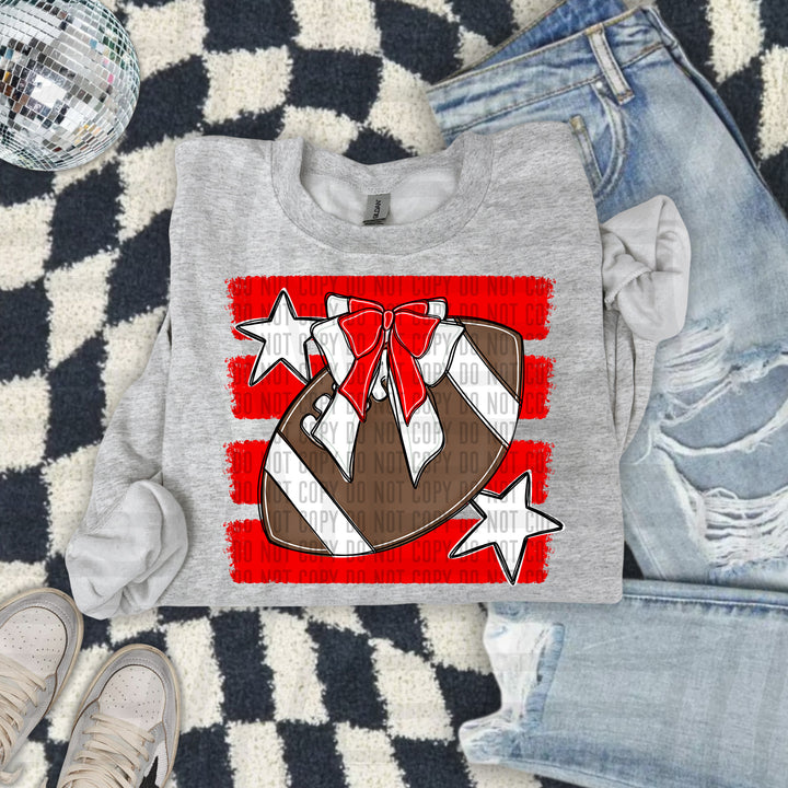 Football Bow DTF Print
