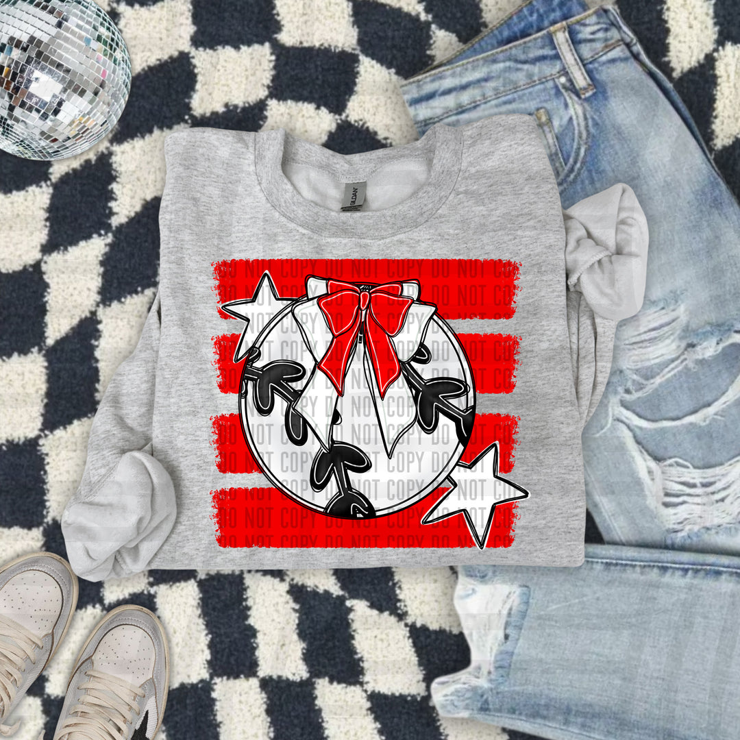 Baseball Bow DTF Print