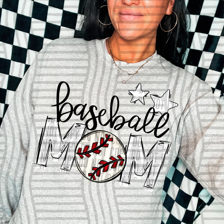 Sports Mom Baseball DTF Print