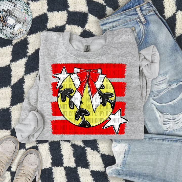 Softball Bow DTF Print