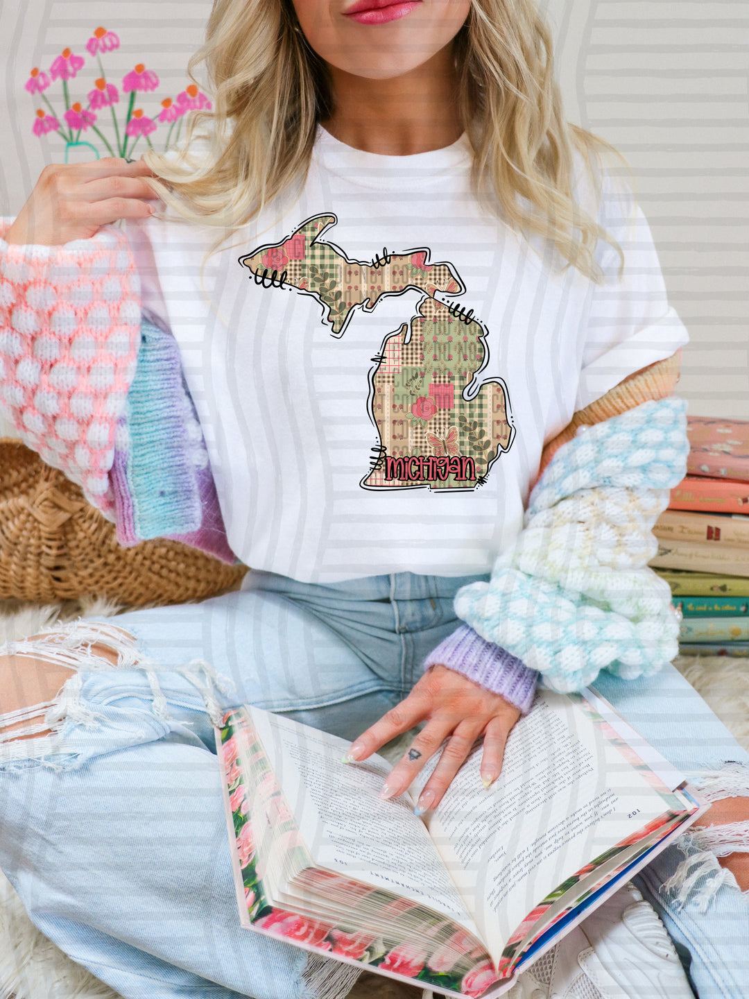 Butterfly Cottage States DTF Print