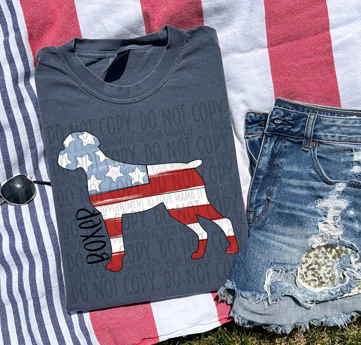 Patriotic Dog Designs Black Text DTF Print