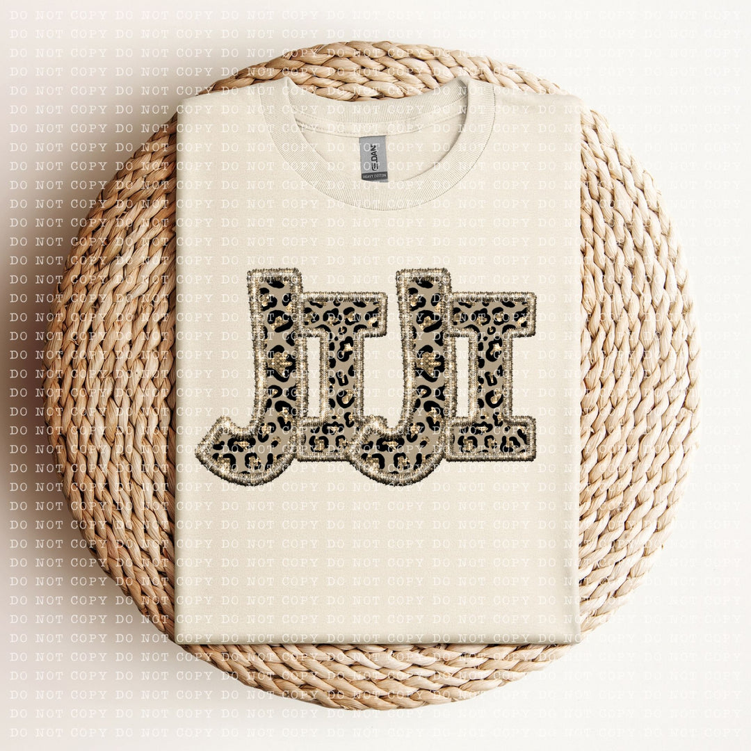 Jiji Leopard Faux Embroidery DTF Print