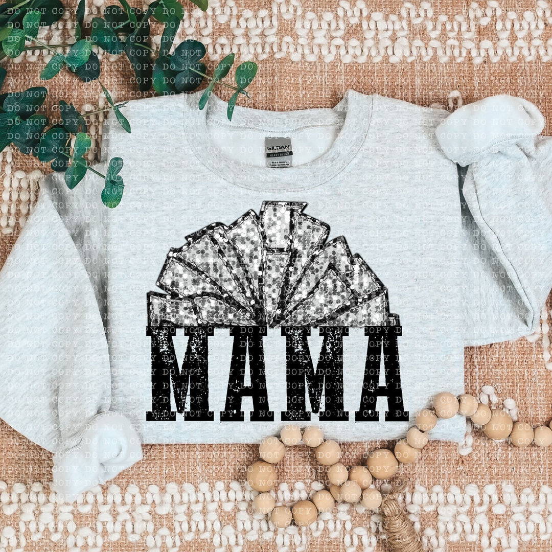 Sports Mama Faux Glitter DTF Print