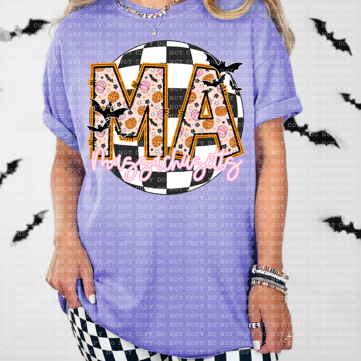 Pumpkin Batty States DTF Print