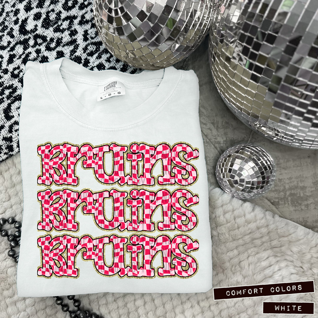 Pink Checks DTF Print
