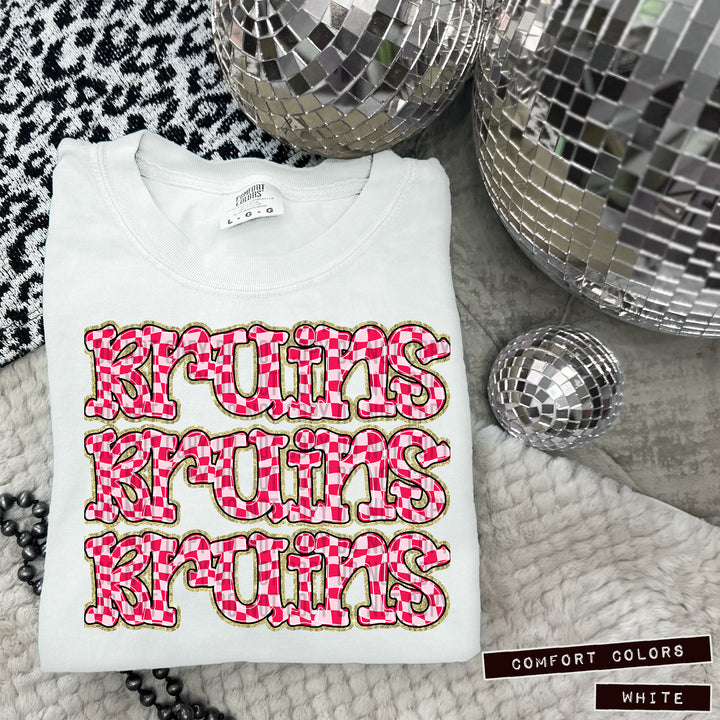 Pink Checks DTF Print