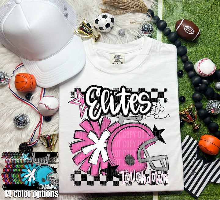 Helmet Pom Mascots Colors Purple DTF Print