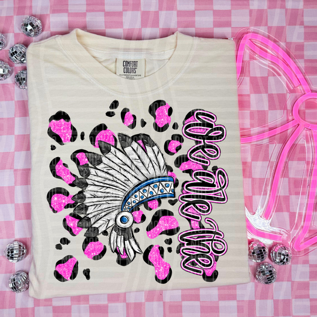 Preppy Leopard Mascot Heads DTF Print