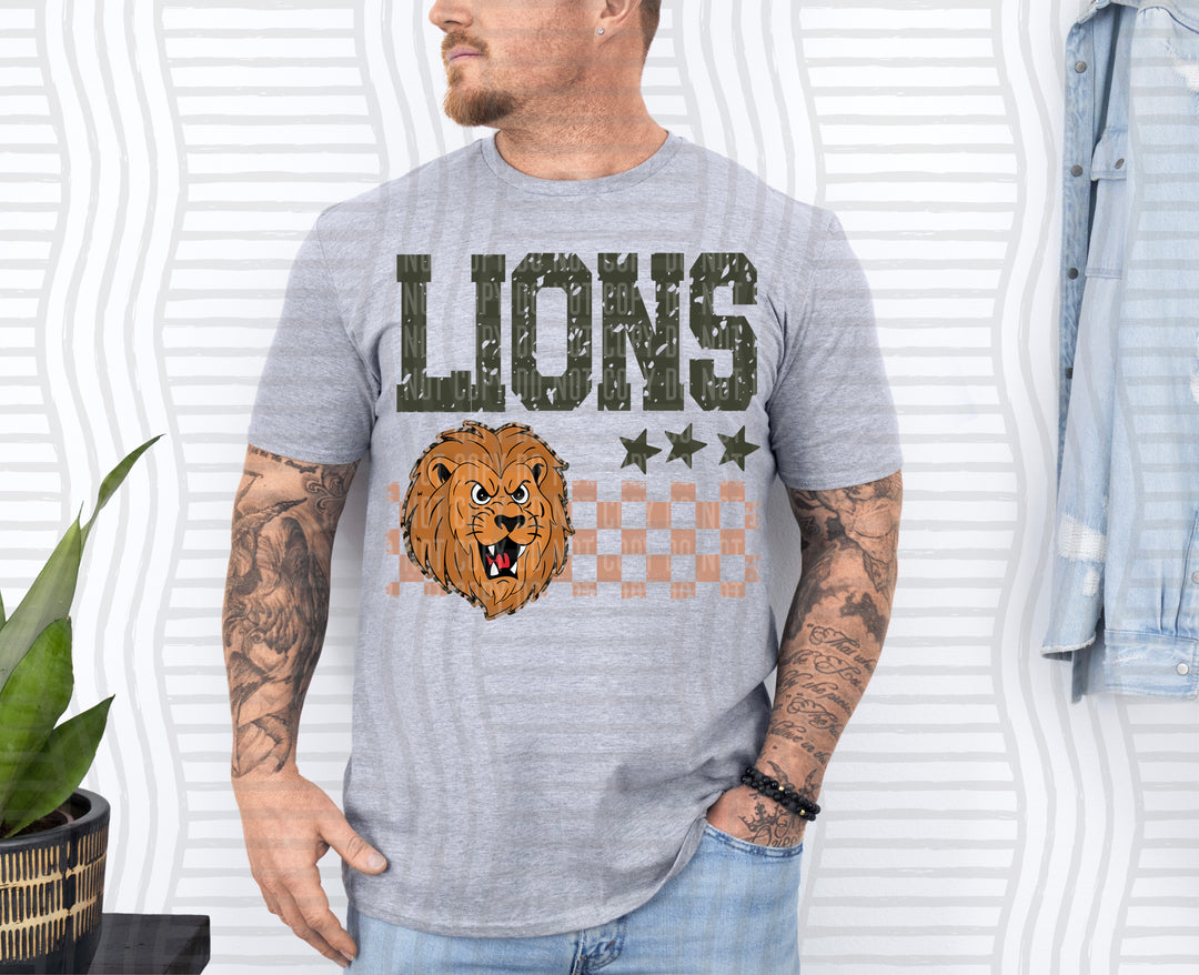 Camo Mascot Heads DTF Print