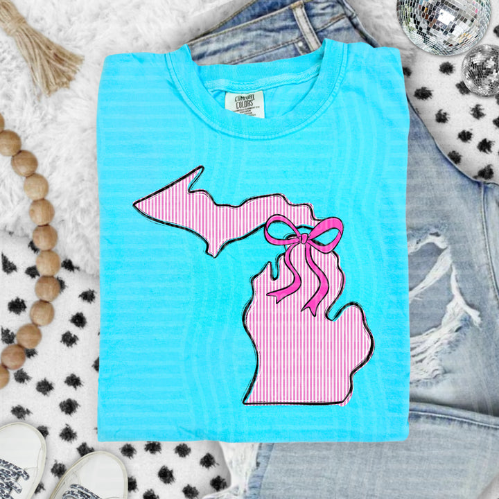 Seersucker States With Bow DTF Print