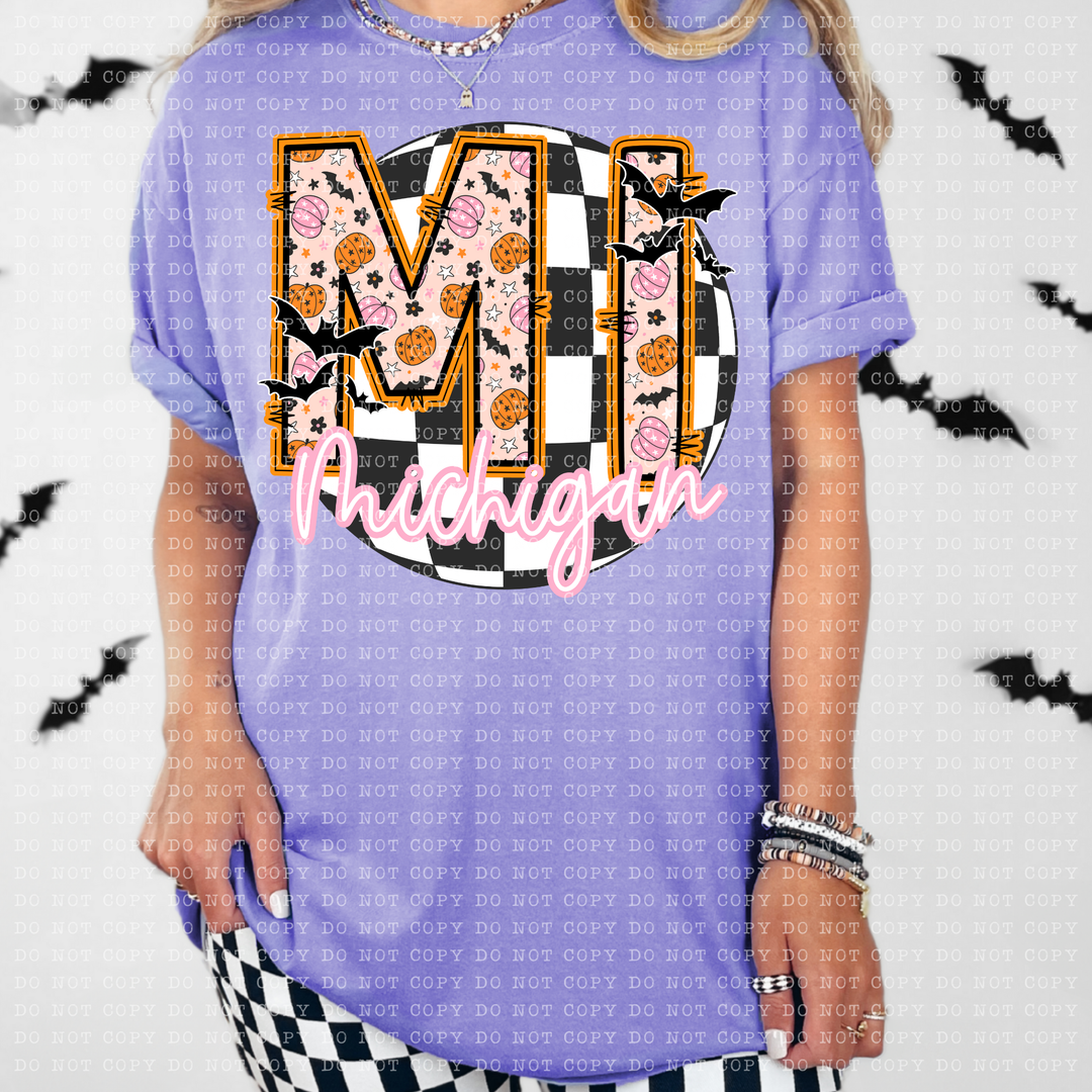 Pumpkin Batty States DTF Print