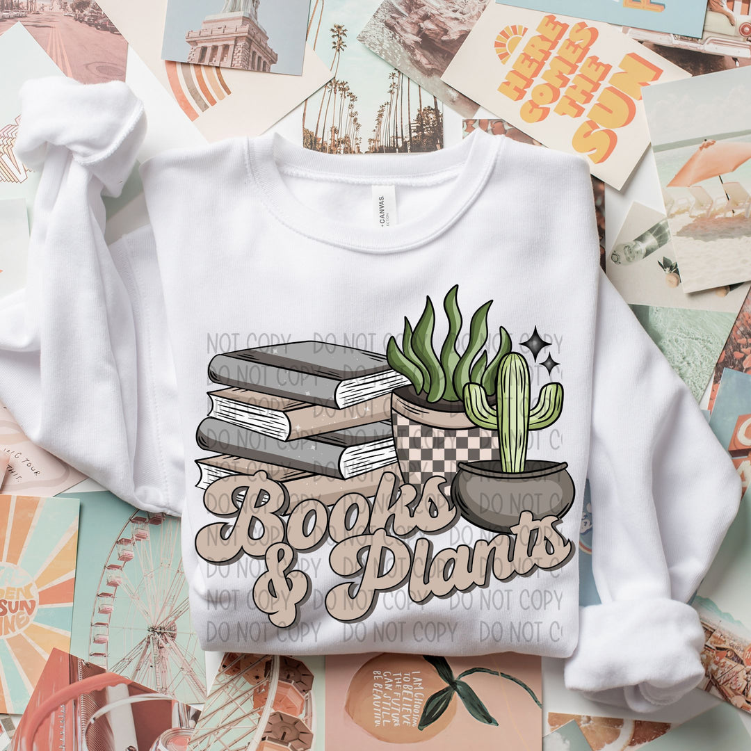 Books & Plants DTF Print