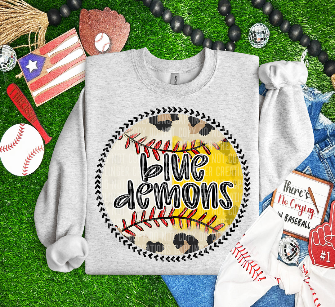 Half Baseball/Softball Round DTF Print