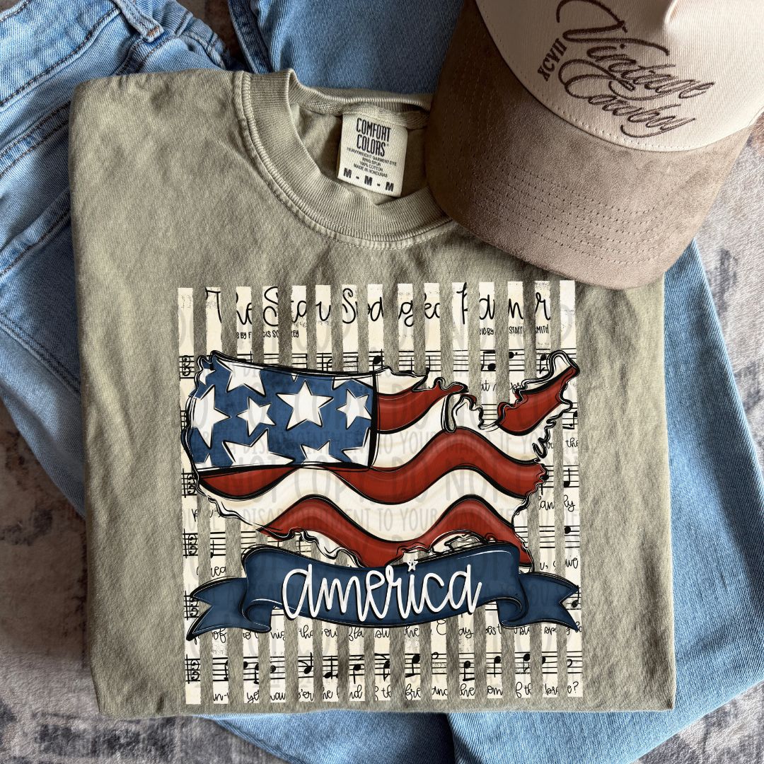 Star Spangled Banner America DTF Print