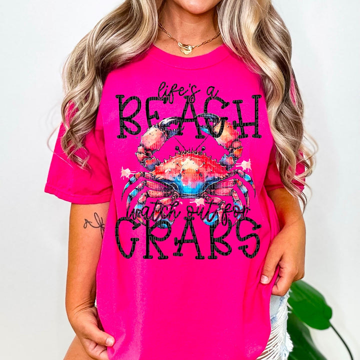 Life’s A Beach Don’t Get Crabs DTF Print