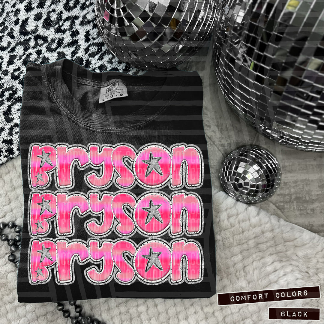 Pink Triple Stacked DTF Print