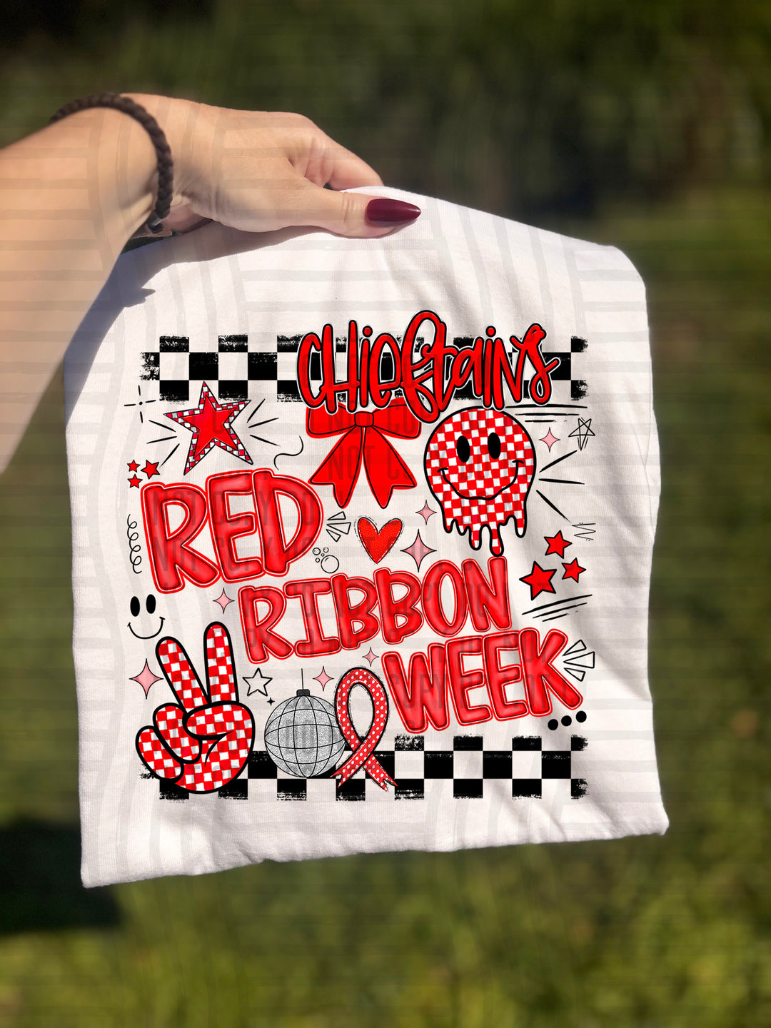 Red Ribbon DTF Print
