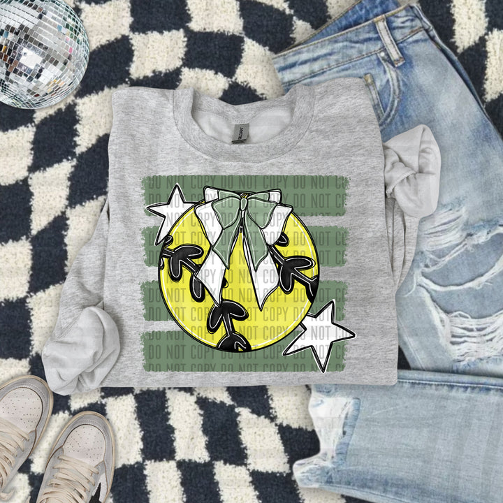Softball Bow DTF Print