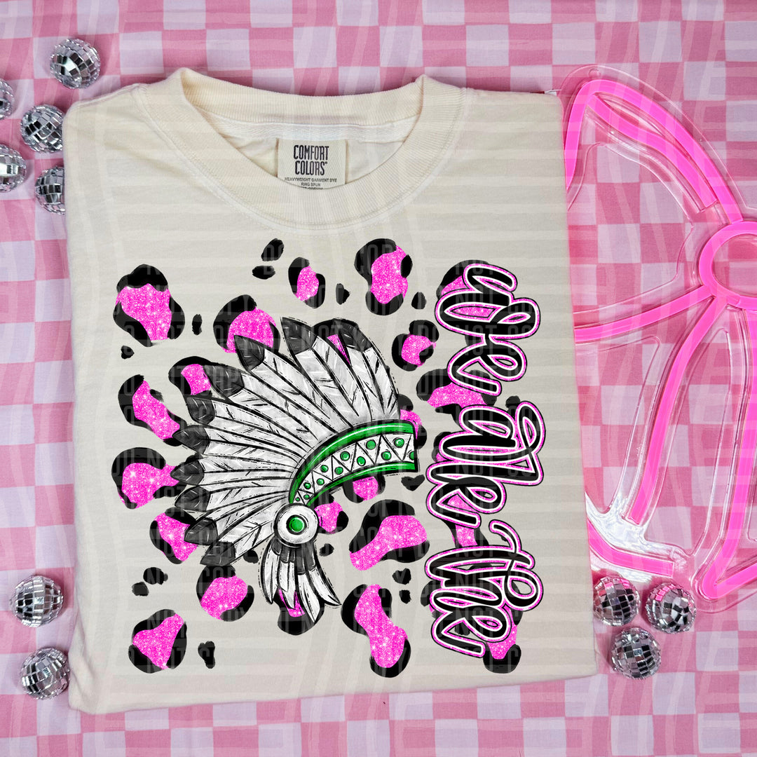 Preppy Leopard Mascot Heads DTF Print