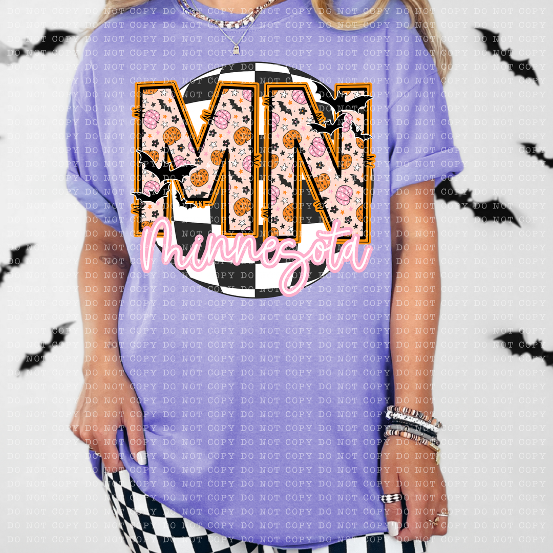 Pumpkin Batty States DTF Print