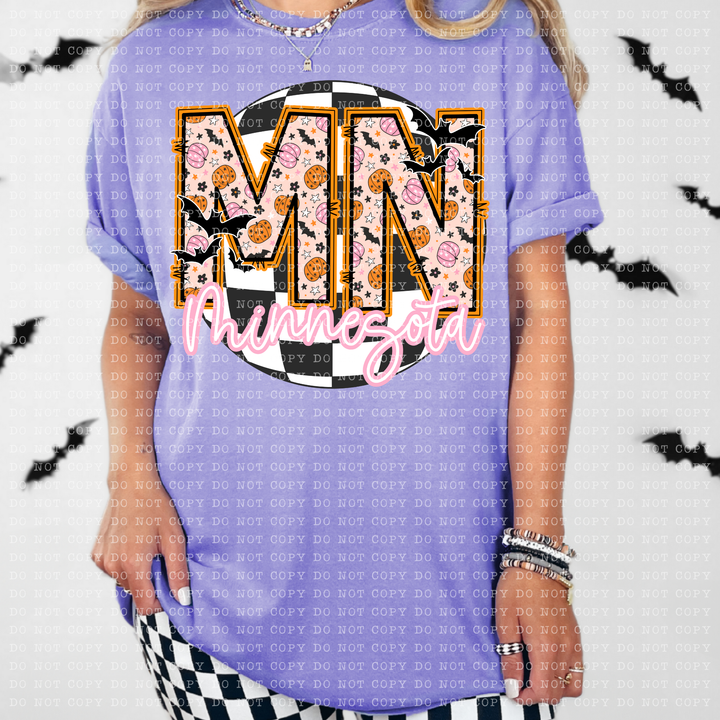 Pumpkin Batty States DTF Print