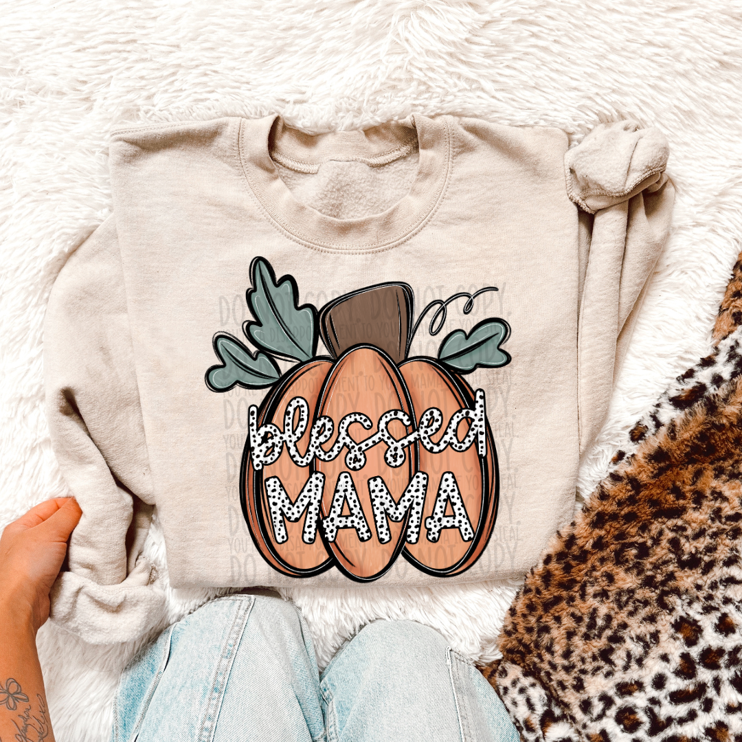 Blessed Mama Pumpkin DTF Print