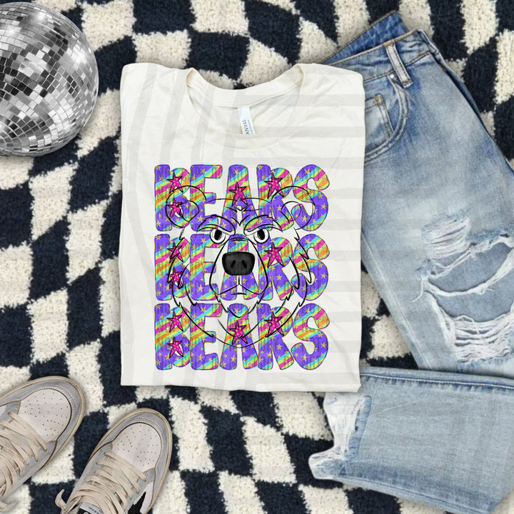 Rainbow Swirl Mascot Outlines DTF Print