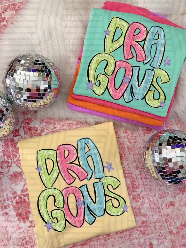 Glittery & Preppy Mascots DTF Print