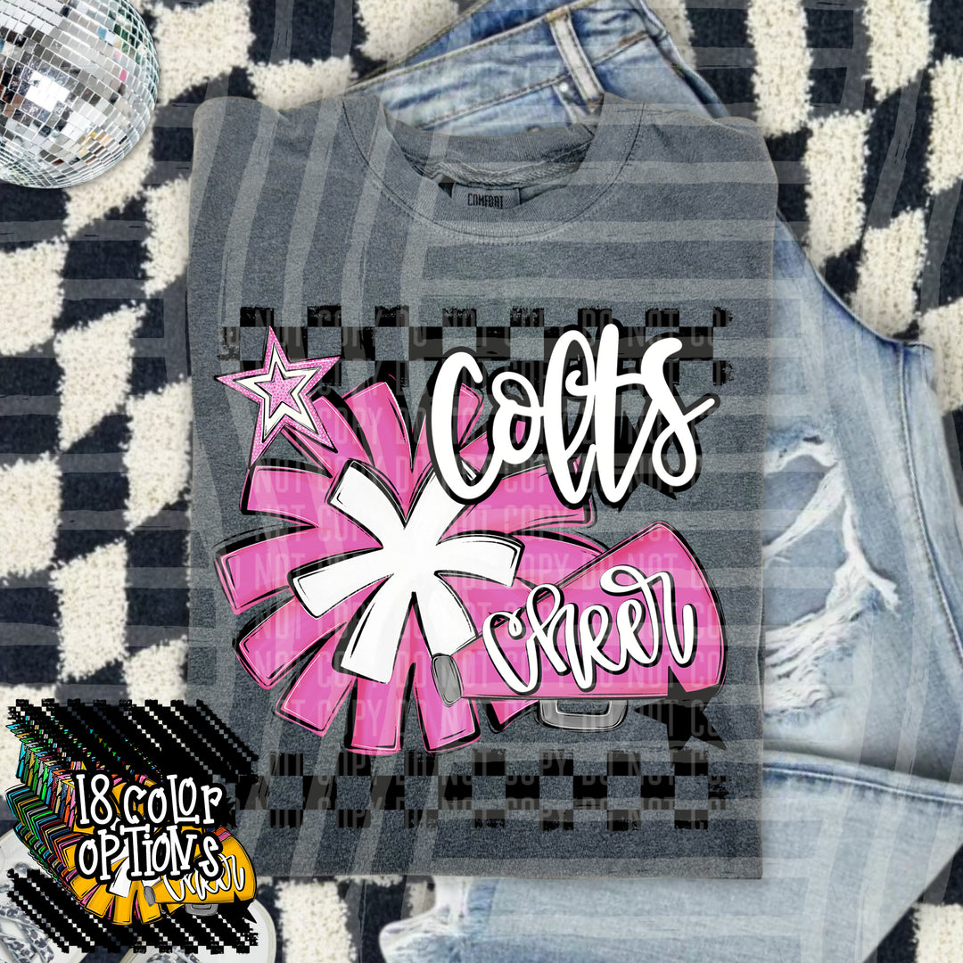 Cheer Pom With Names Sage DTF Print
