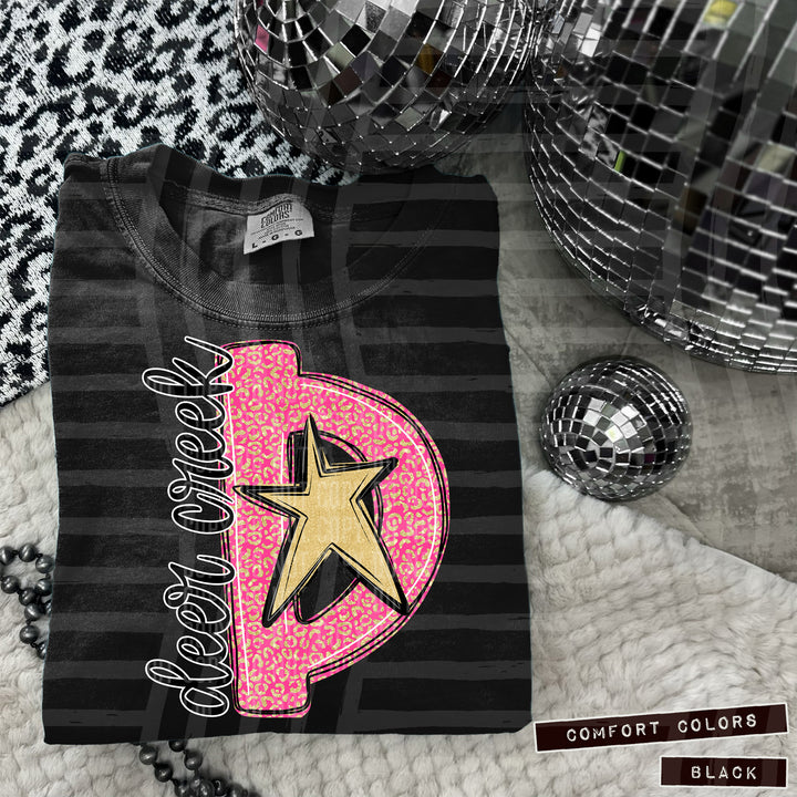 Pink Leopard Initial DTF Print