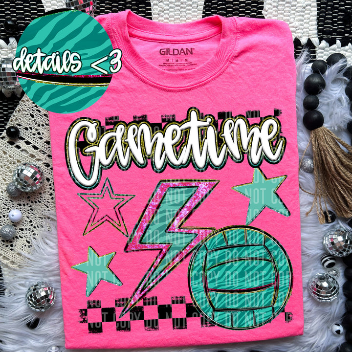 Rainbow Volleyball Bolts DTF Print