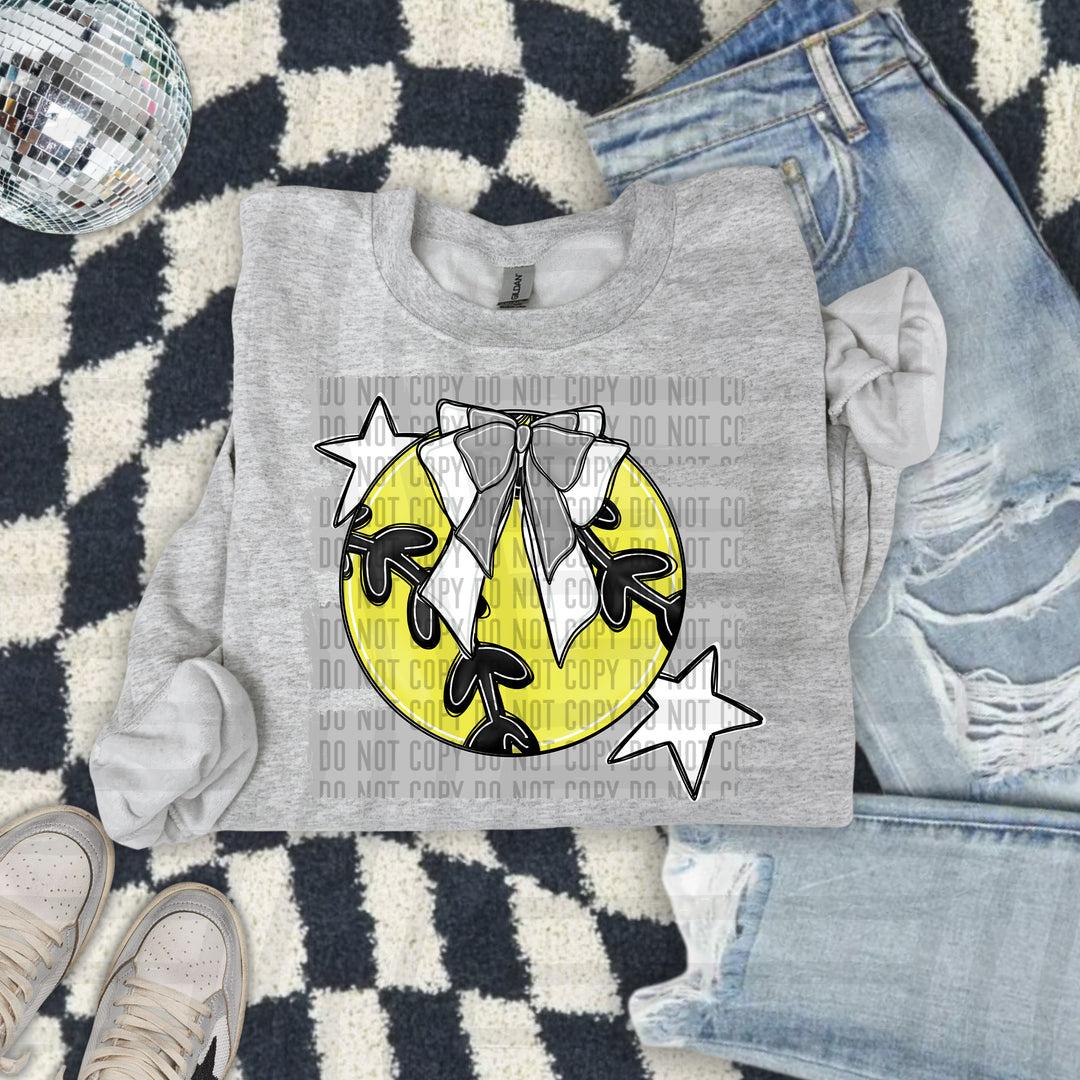 Softball Bow DTF Print