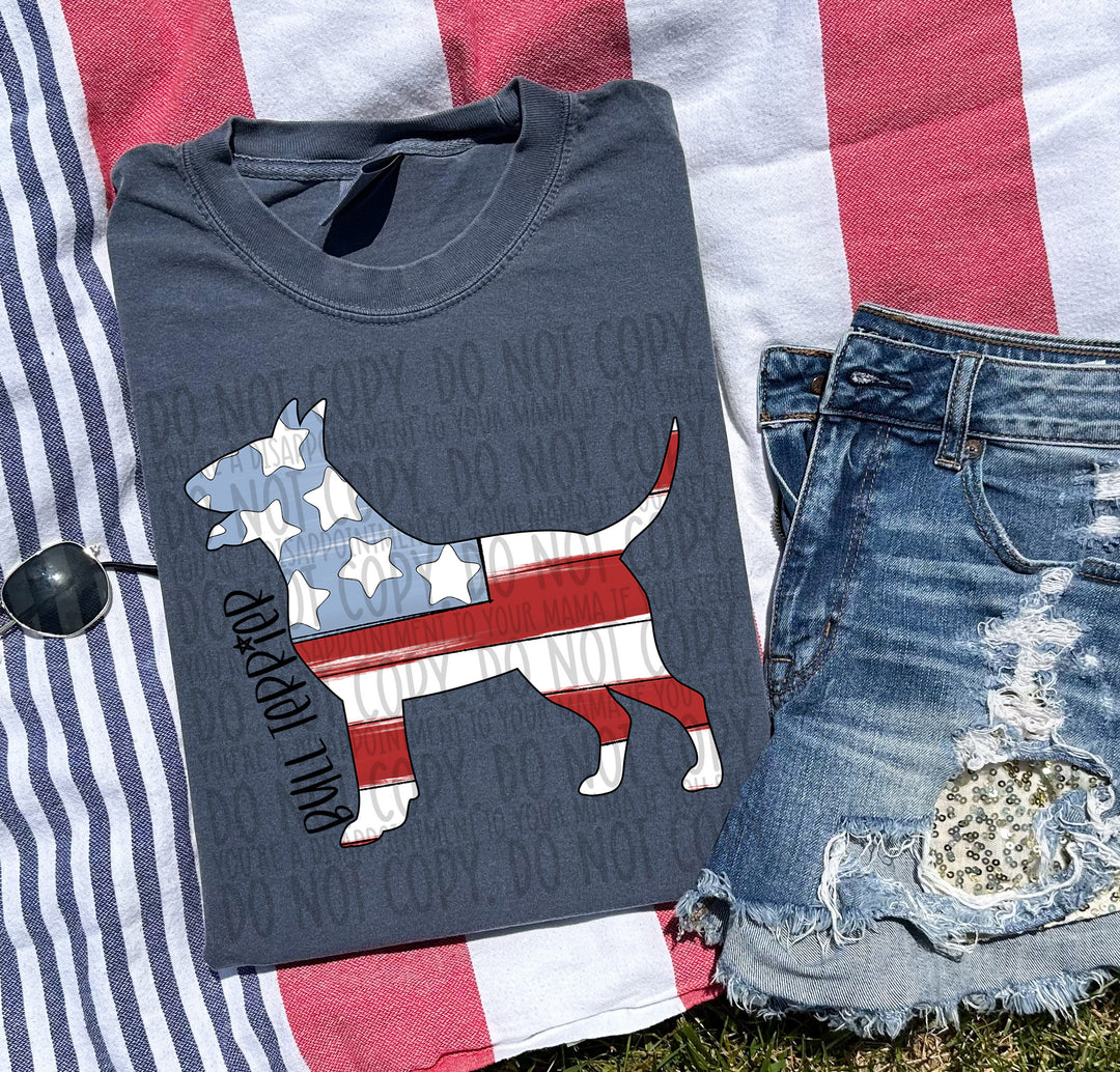 Patriotic Dog Designs Black Text DTF Print