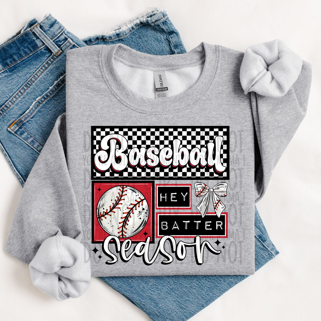 Baseball Season Retro DTF Print