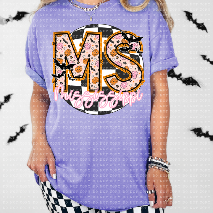Pumpkin Batty States DTF Print