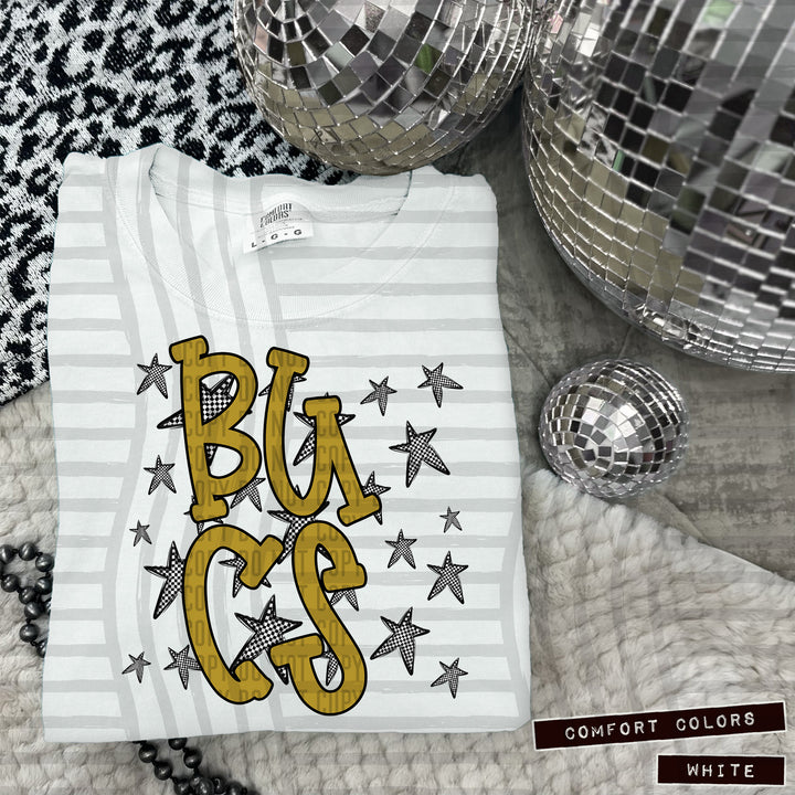 Gold Staggered DTF Print