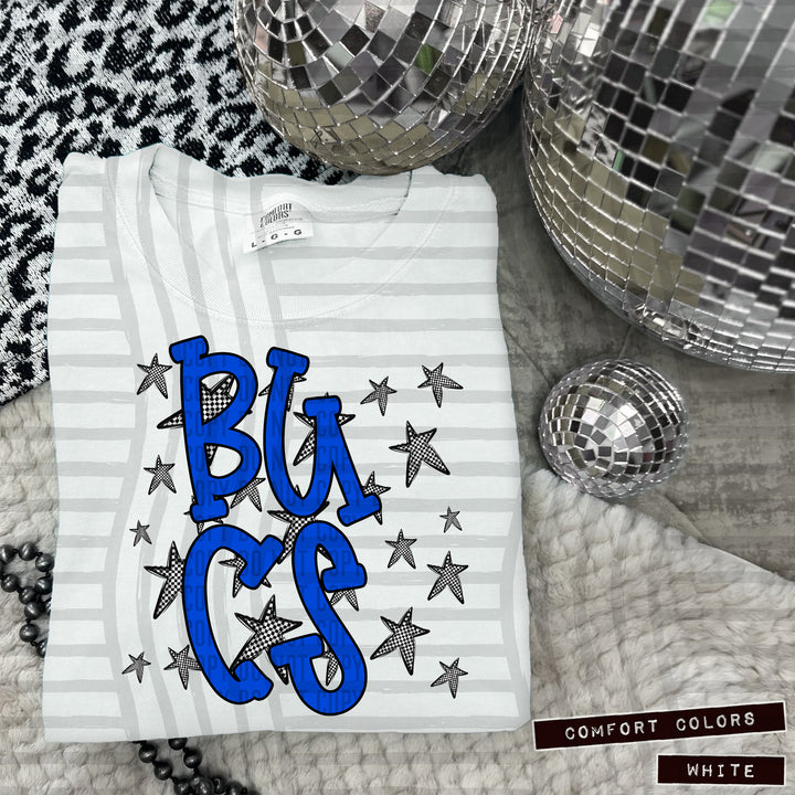 Blue Staggered DTF Print